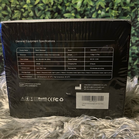 CINCOM Hand Massager Cordless Hand Massager w/Heat and Compression/White NIB - Picture 2 of 10